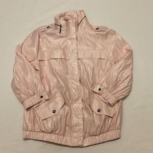 Chico's Jacket Windbreaker Zip Lined Shiny Soft Pink Chico's 0 Women's Small S